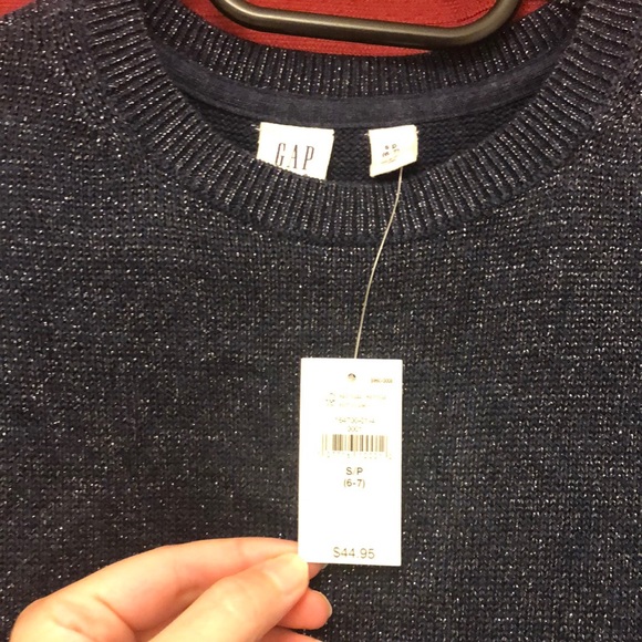 BNWT GAP Kids Navy Blue/Silver Small Sweater - Picture 6 of 10